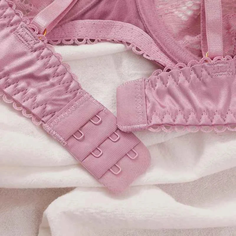 Ultra-Thin Half-Cup Bra Set with Thong