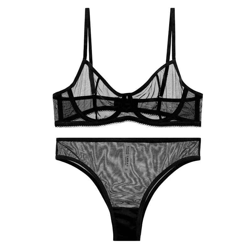 Mesh Transparent Ultra-Thin Bra Set