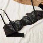 Ultra-Thin Half-Cup Bra Set with Thong