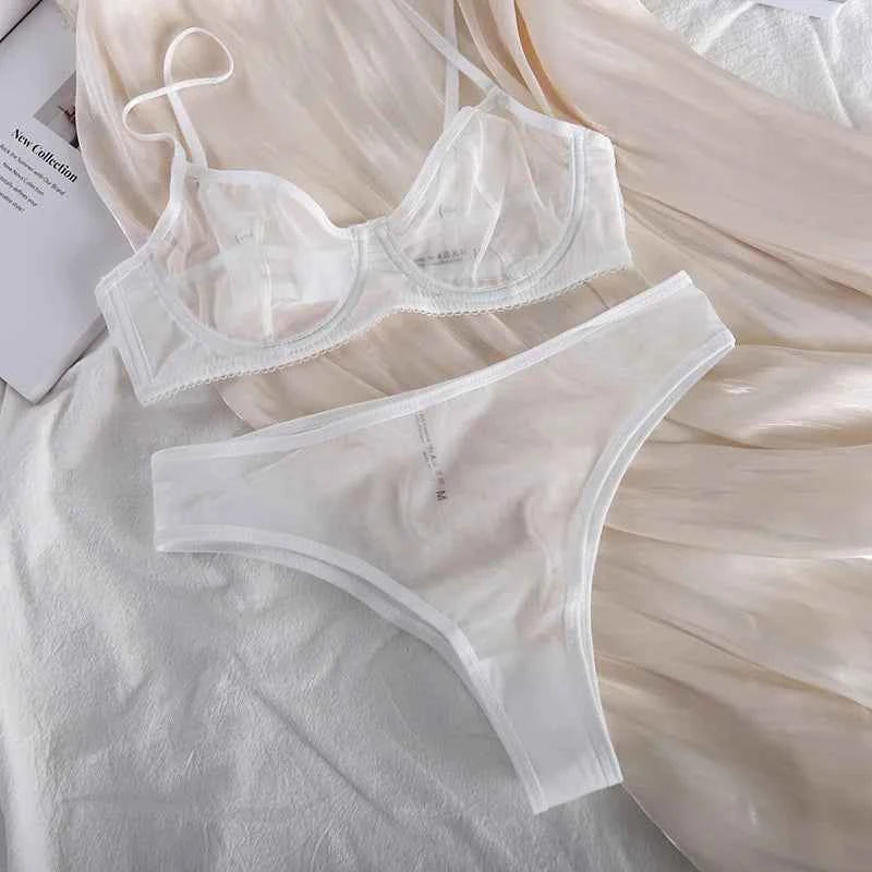 Mesh Transparent Ultra-Thin Bra Set