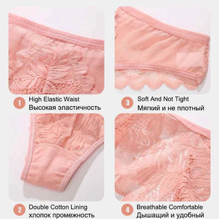 Floral Lace G-String Thong - Soft Breathable Low-Rise Panty