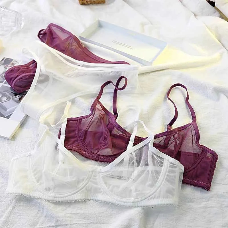 Mesh Transparent Ultra-Thin Bra Set