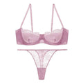 Ultra-Thin Half-Cup Bra Set with Thong