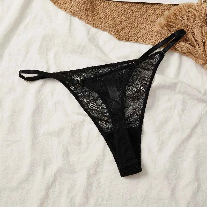 Ultra-Thin Half-Cup Bra Set with Thong