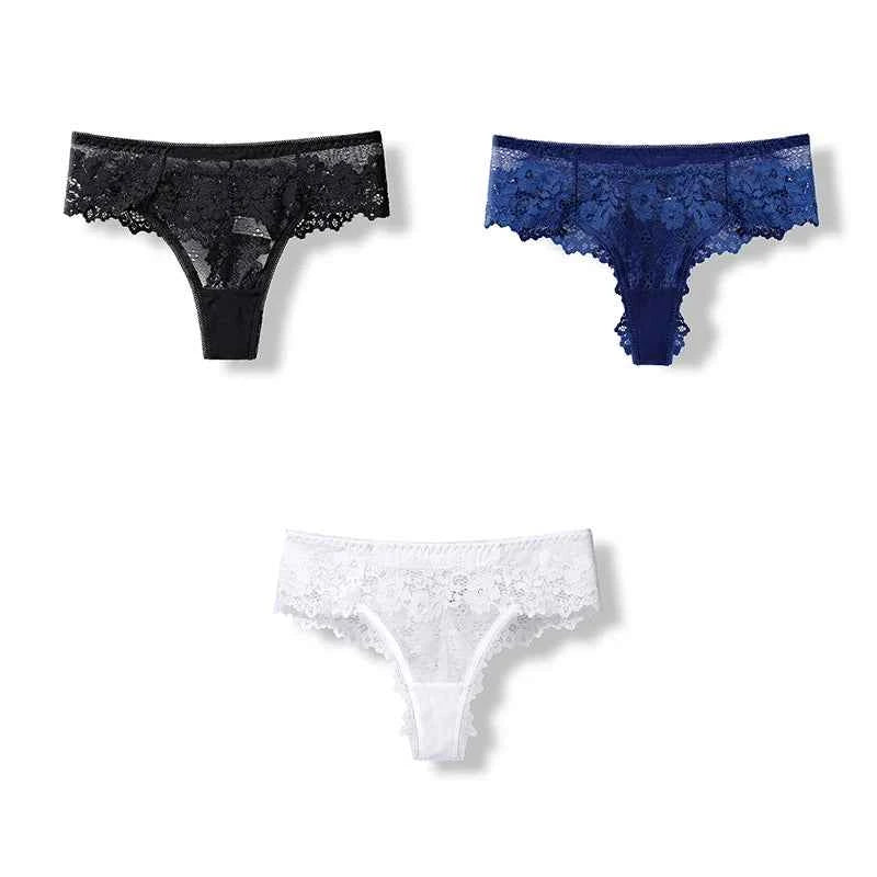 Delicate Lace G-String Trio