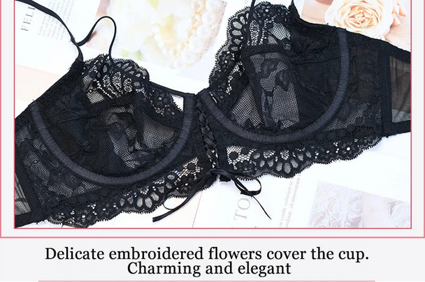 Bandage Transparent Bra Set - Plus Size C/D/E Cup - SHOPPERS' CASTLE