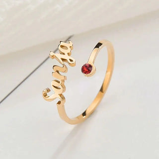 Custom Double Name Adjustable Ring - Stainless Steel - SHOPPERS' CASTLE