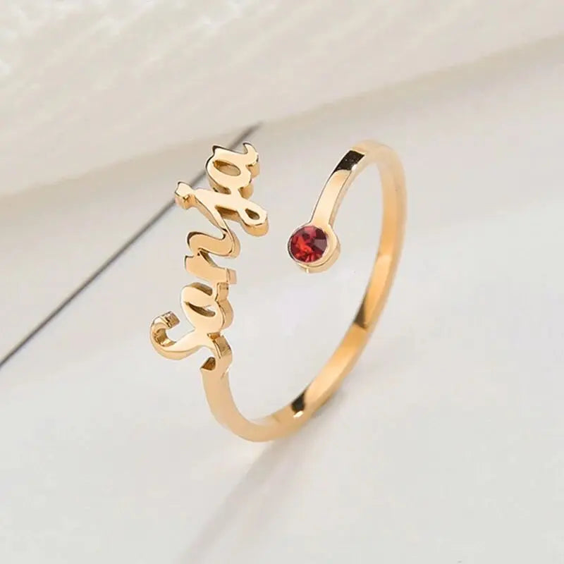 Custom Double Name Adjustable Ring - Stainless Steel - SHOPPERS' CASTLE