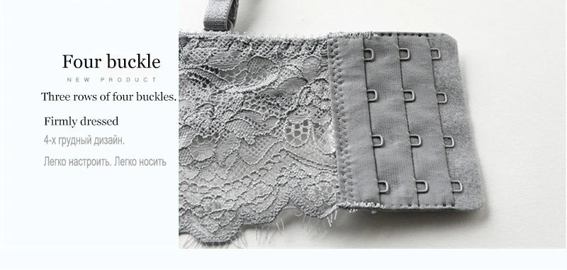 Deep V Ultra-Thin Bra Set - Plus Size - SHOPPERS' CASTLE