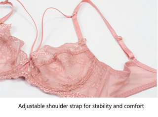 Green Ultra-Thin Lace Embroidery Bra Set - Plus Size - SHOPPERS' CASTLE