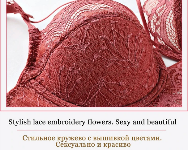 Thin Cotton Bandage Temptation Bra Set - Plus Size