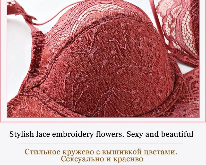 Thin Cotton Bandage Temptation Bra Set - Plus Size