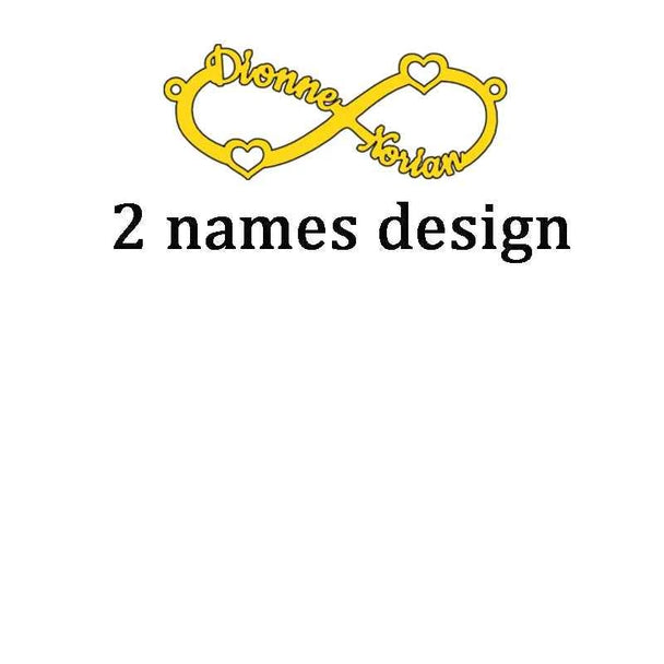 Custom Multiple Names Adjustable Bracelet - Infinity Chain