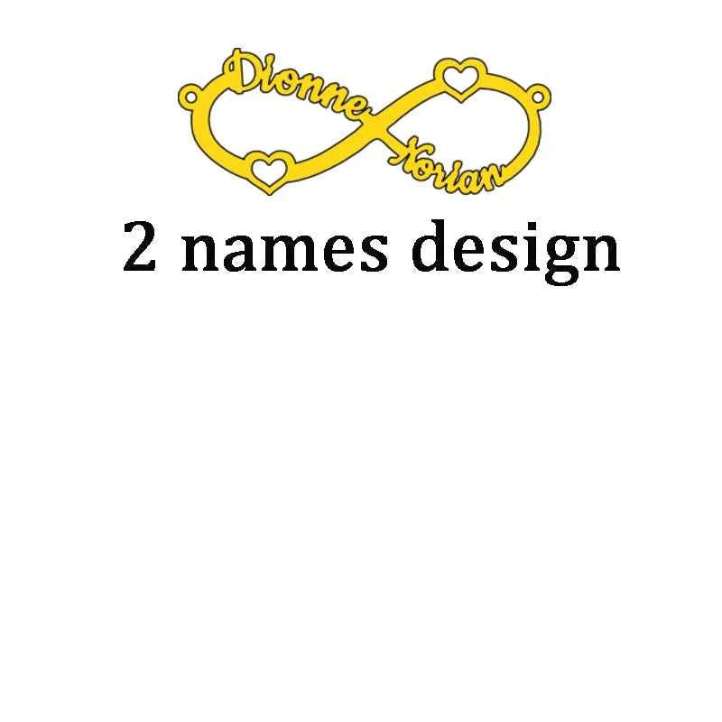 Custom Multiple Names Adjustable Bracelet - Infinity Chain