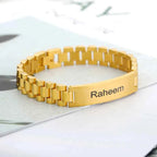 Custom Name Watch Link Chain Bracelet - Adjustable