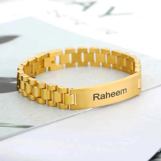 Custom Name Watch Link Chain Bracelet - Adjustable