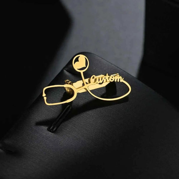 Personalized Name Logo Crown Stone Brooch - Wedding Fashion