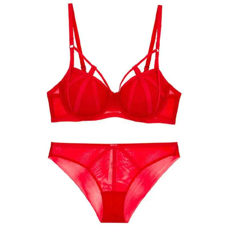 Classic Bandage Temptation Lace Push-Up Bra Set - Plus Size