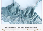Hot Sexy Transparent Lace Hollow-Out Embroidery Bra Set - Plus Size - SHOPPERS' CASTLE