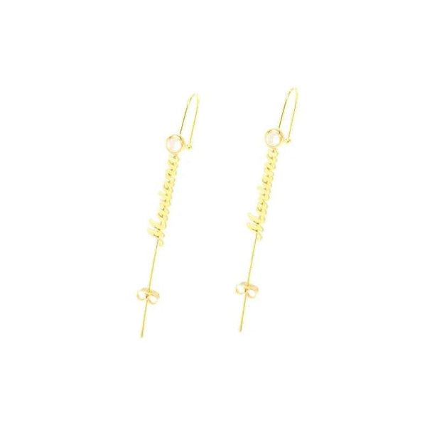 Custom Name Stud Ear Clip Earrings - Handmade