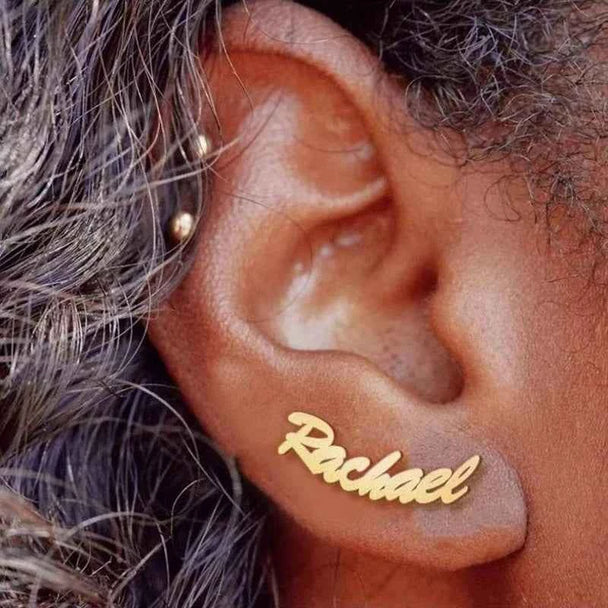 Custom Name Stud Earrings - Bridesmaid Gift