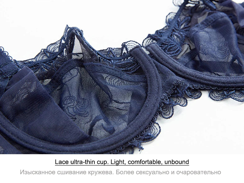 Fashion Embroidery Lingerie Set - Plus Size C/D Cup - SHOPPERS' CASTLE