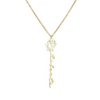 Custom Name Birth Month Flowers Nameplate Choker - Pendant Chain