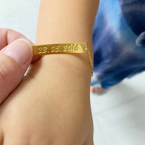 Custom Baby Name Bracelet - Adjustable with Cute Symbols
