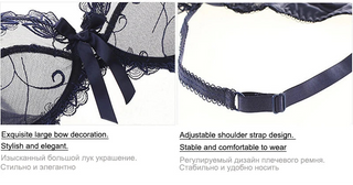 Fashion Embroidery Lingerie Set - Plus Size C/D Cup - SHOPPERS' CASTLE