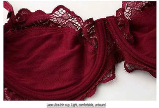 Hollow-Out Embroidered Bra - Plus Size