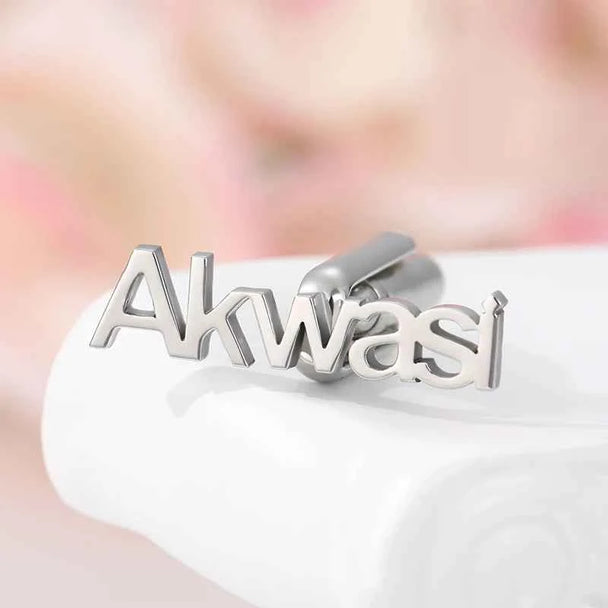 Custom Engraved Letter Name Cufflinks - Mens Wedding Gifts