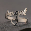 Custom Double Name Adjustable Ring - Stainless Steel - SHOPPERS' CASTLE
