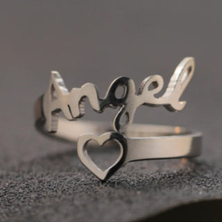 Custom Double Name Adjustable Ring - Stainless Steel - SHOPPERS' CASTLE