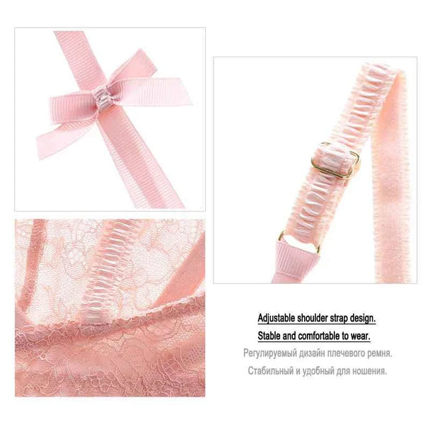 Ultra-Thin Bow Embroidery Bra Set