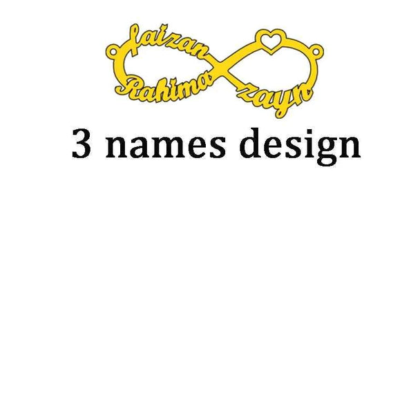 Custom Multiple Names Adjustable Bracelet - Infinity Chain