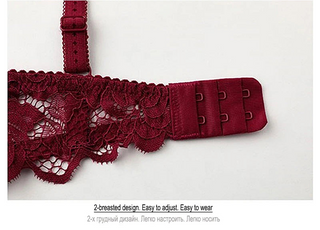 Hollow-Out Embroidered Bra - Plus Size - SHOPPERS' CASTLE