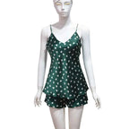 100% Silk Camisole & Shorts Pajama Set - Sleeveless Luxury Sleepwear