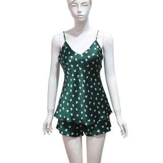 100% Silk Camisole & Shorts Pajama Set - Sleeveless Luxury Sleepwear