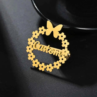 Personalized Name Logo Crown Stone Brooch - Wedding Fashion