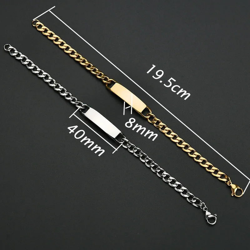 Engrave Name Cross Heart Bracelet - Adjustable Cuban Chain - SHOPPERS' CASTLE