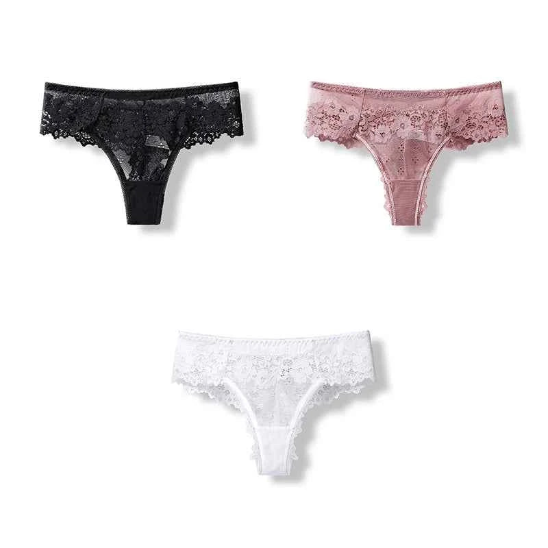 Delicate Lace G-String Trio