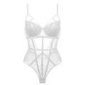 Classic Bandage Transparent Lace Stripe Bodysuit