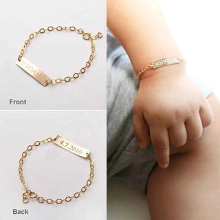Custom Baby Name Bracelet - Adjustable with Cute Symbols