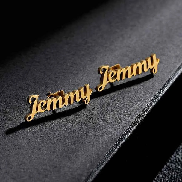 Custom Name Stud Earrings - Bridesmaid Gift