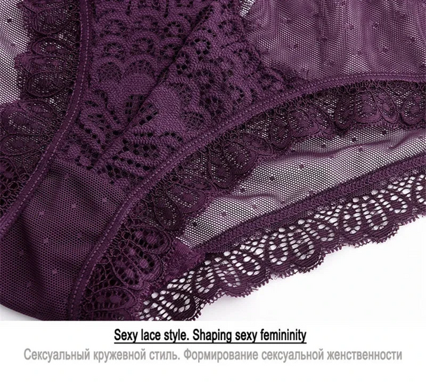Deep V Cotton Embroidery Bra Set