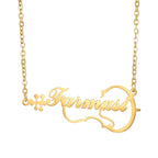 Custom Name Violin Shape Music Pendant Necklace - Charm Chain - SHOPPERS' CASTLE