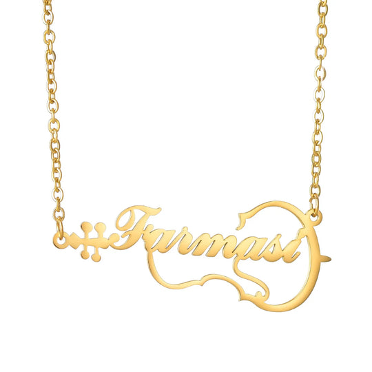 Custom Name Violin Shape Music Pendant Necklace - Charm Chain - SHOPPERS' CASTLE