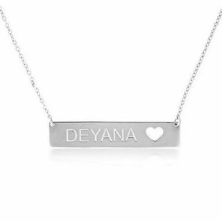 Custom Name Bar Heart Nameplate Choker - Statement Necklace - SHOPPERS' CASTLE