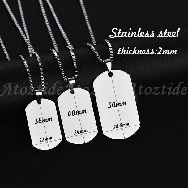 Custom Square Pendant Necklace - Engravable Text & Picture Design - SHOPPERS' CASTLE