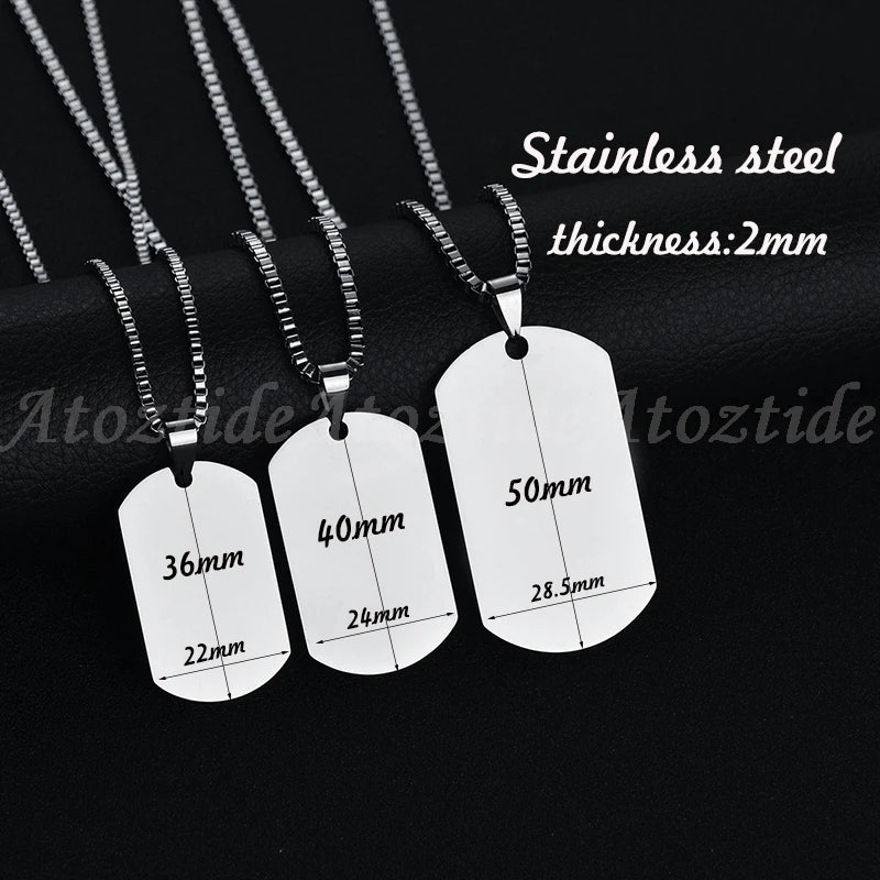 Custom Square Pendant Necklace - Engravable Text & Picture Design - SHOPPERS' CASTLE